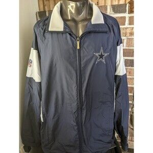 Dallas Cowboys Reebok NFL On Field Windbreaker Jacket XL Full Zip Embroidered A+